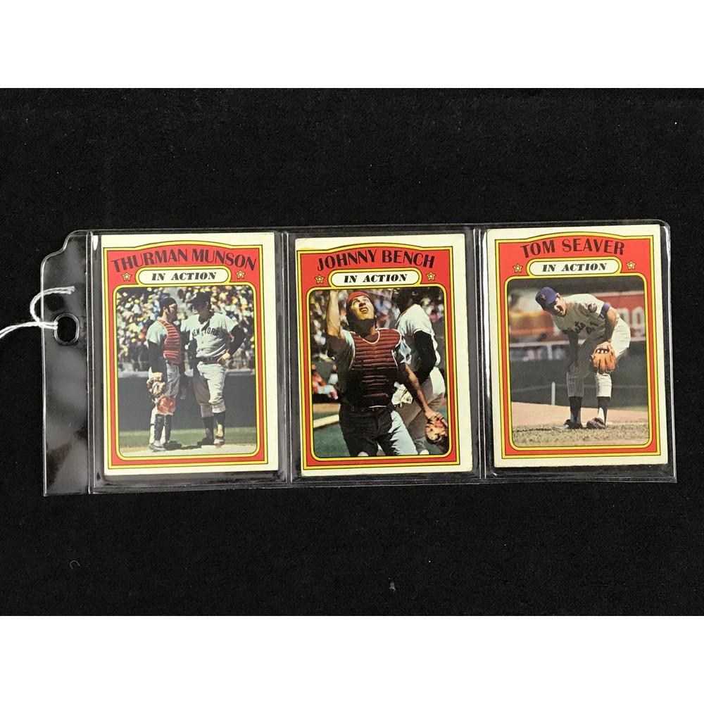 Three 1972 Topps Baseball In Action Cards (1 of 2)