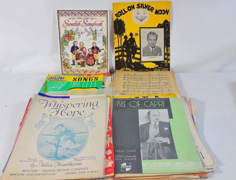 Box of sheet music: Box of sheet music