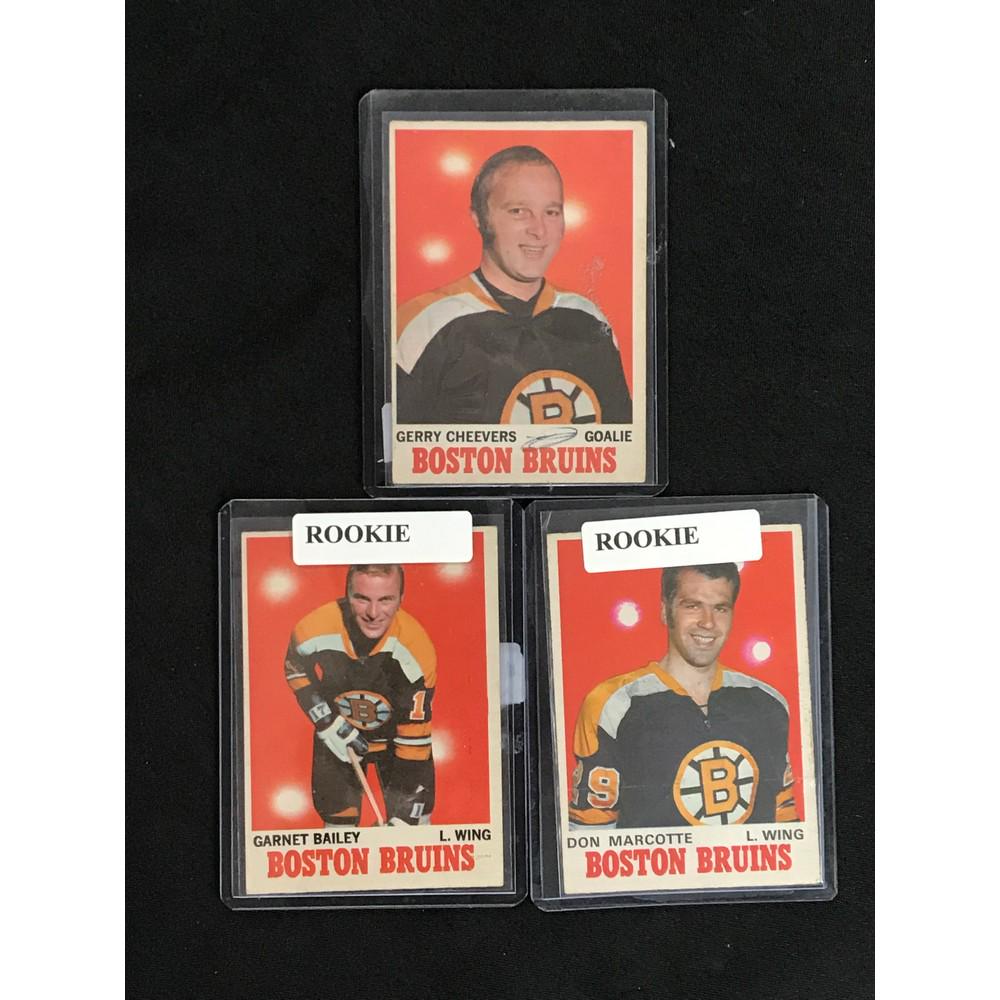 Three 1970-71 Topps Boston Bruins Cards (1 of 2)