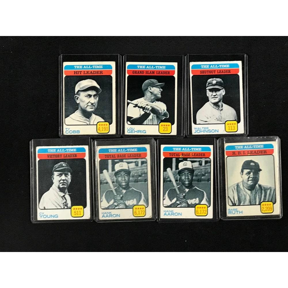 7 1973 Toppsall Time Leader Cards/ruth/cobb/gehrig (1 of 2)