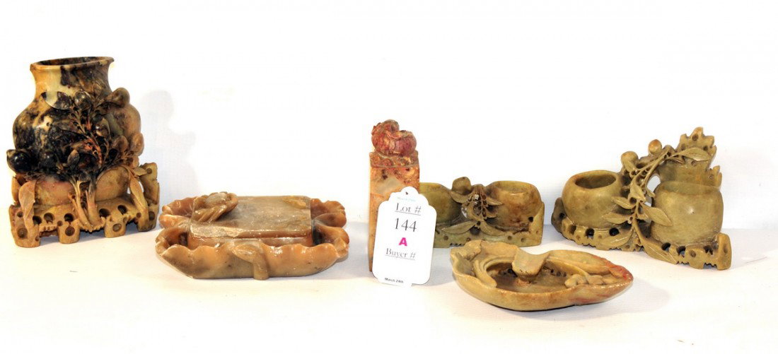 5 pc. Lot of soapstone: 5 pc. Lot of soapstone