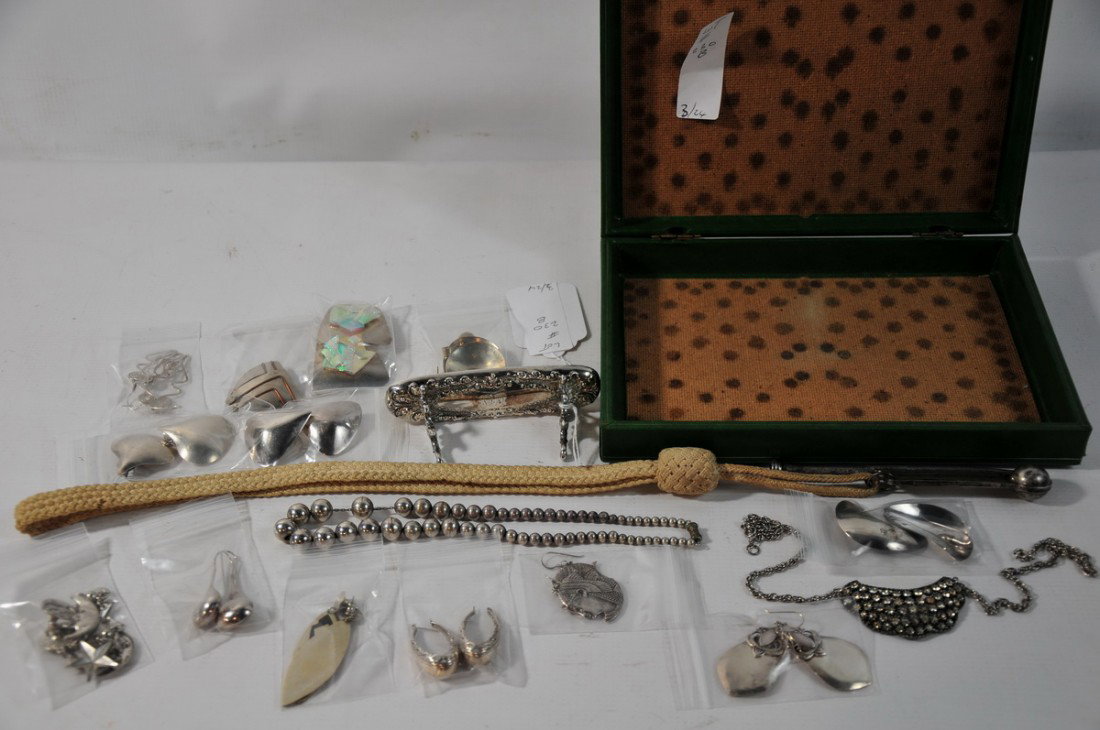 Sterling Silver Jewlry Lot including Pen Holder, : Sterling Silver Jewlry Lot including Pen Holder, Sterling whistle,