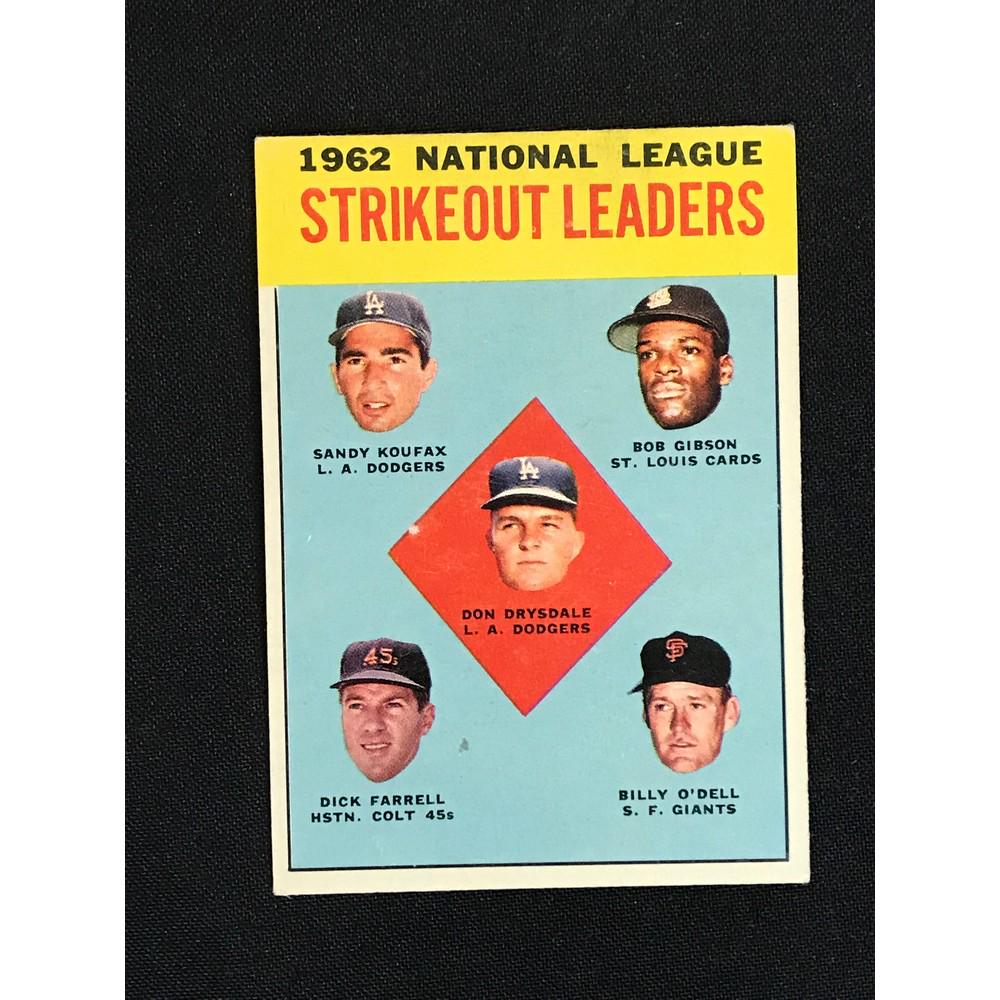 1963 Topps Strikeout Leader Koufax/gibson: 1963 Topps Strikeout Leader Koufax/gibson