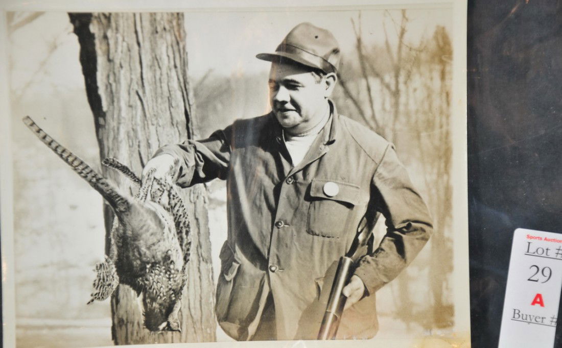 Original Babe Ruth Photograph depicting Babe Hunti: Original Babe Ruth Photograph depicting Babe Hunting