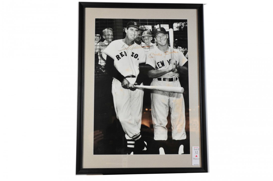 Mickey Mantle and Ted WIlliams Framed autographed : Mickey Mantle and Ted WIlliams Framed autographed Photo 18x25