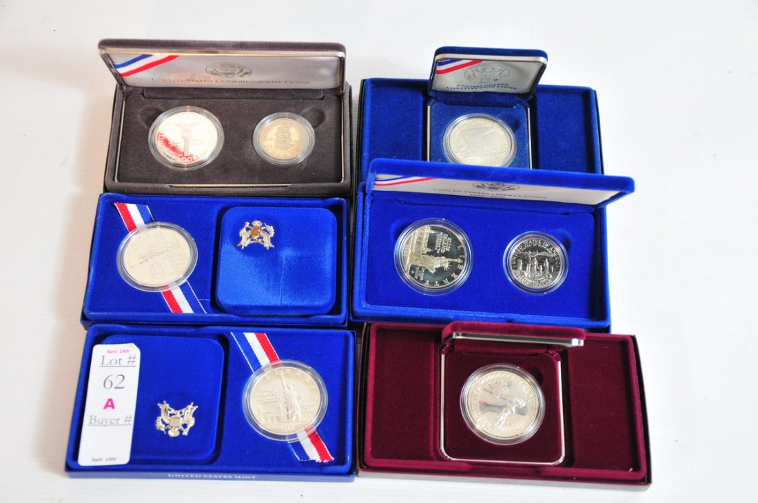 Group of 6 Commemorative coin sets, Liberty, Olymp: Group of 6 Commemorative coin sets, Liberty, Olympic, Constitution and Congress