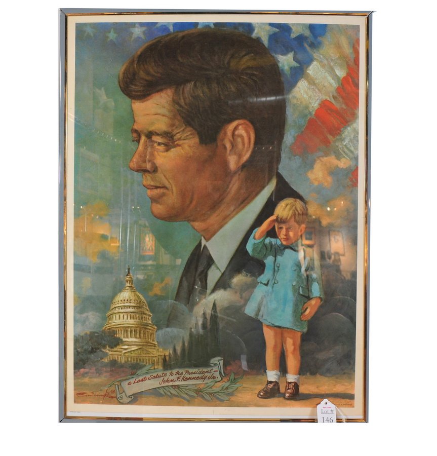 1964 JFK Poster in Frame: 1964 JFK Poster in Frame