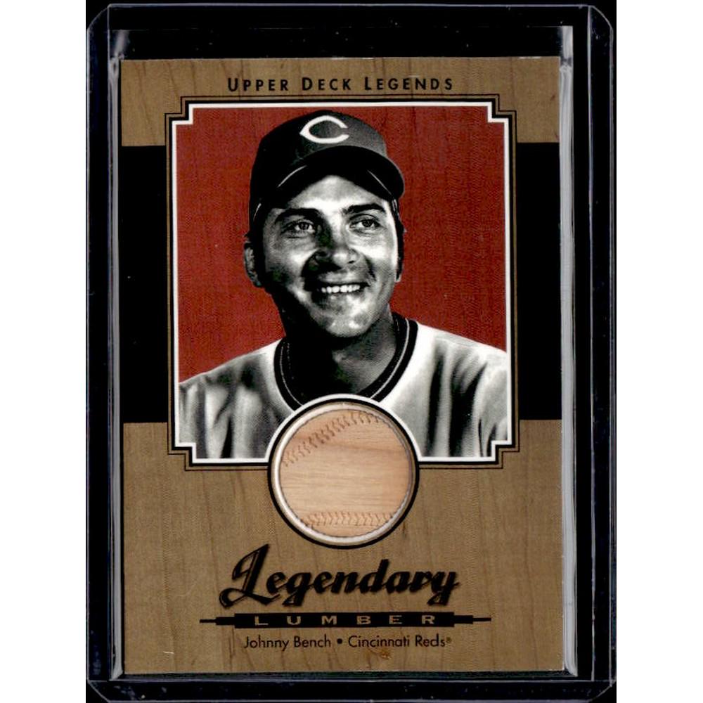 2001 Ud Johnny Bench Game Used Bat Card (1 of 2)