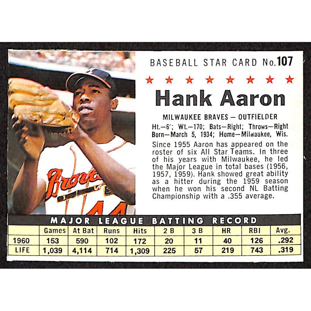 1961 Post Cereal Hank Aaron Nice Condition (1 of 2)