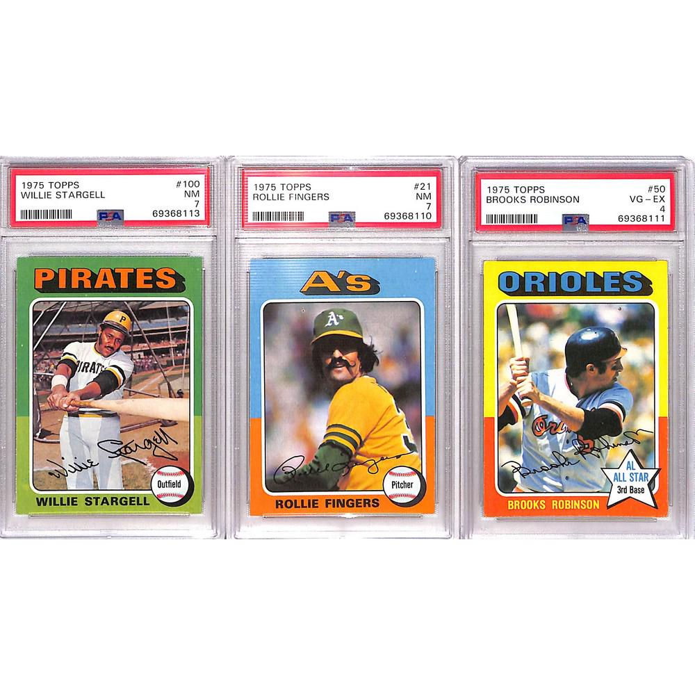 Three 1975 Topps Psa Graded Cards (1 of 2)