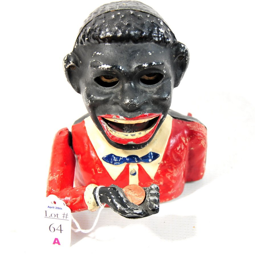 7" in height Cast Aluminum Jolly Negro Bank good o: 7" in height Cast Aluminum Jolly Negro Bank good old paint