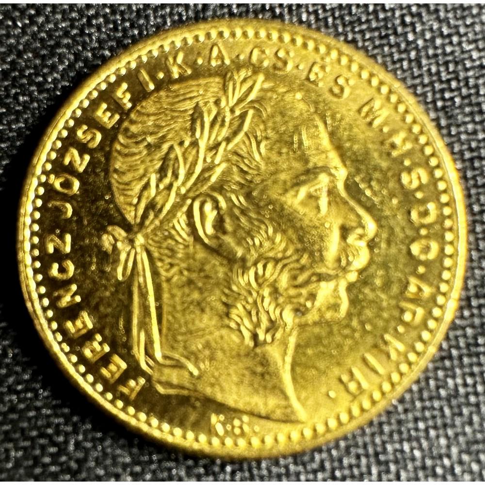 1888 Hungary 8 Forint 20 Franc Gold Coin (1 of 2)