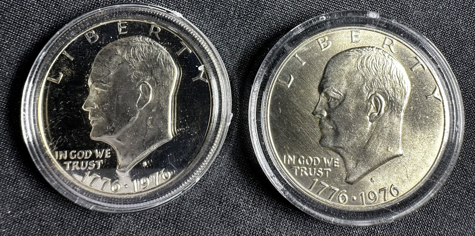 Two 1976 S Silver Ike Dollars Bu And Proof (1 of 2)