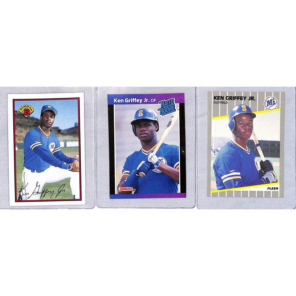 Three 1989 Ken Griffey Jr. Rookie Cards: Three 1989 Ken Griffey Jr. Rookie Cards