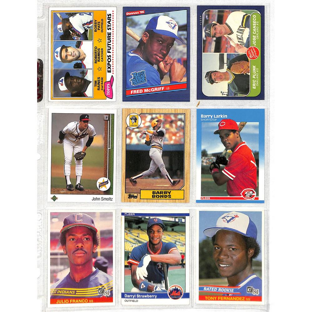 9 1980's Baseball Star Rookie Cards (1 of 2)
