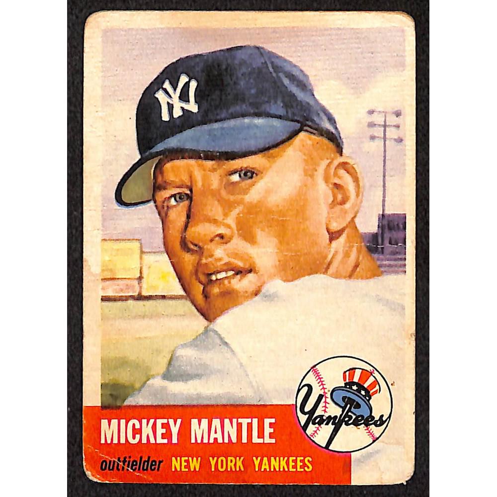 1953 Topps Mickey Mantle Creased Good-vg (1 of 2)