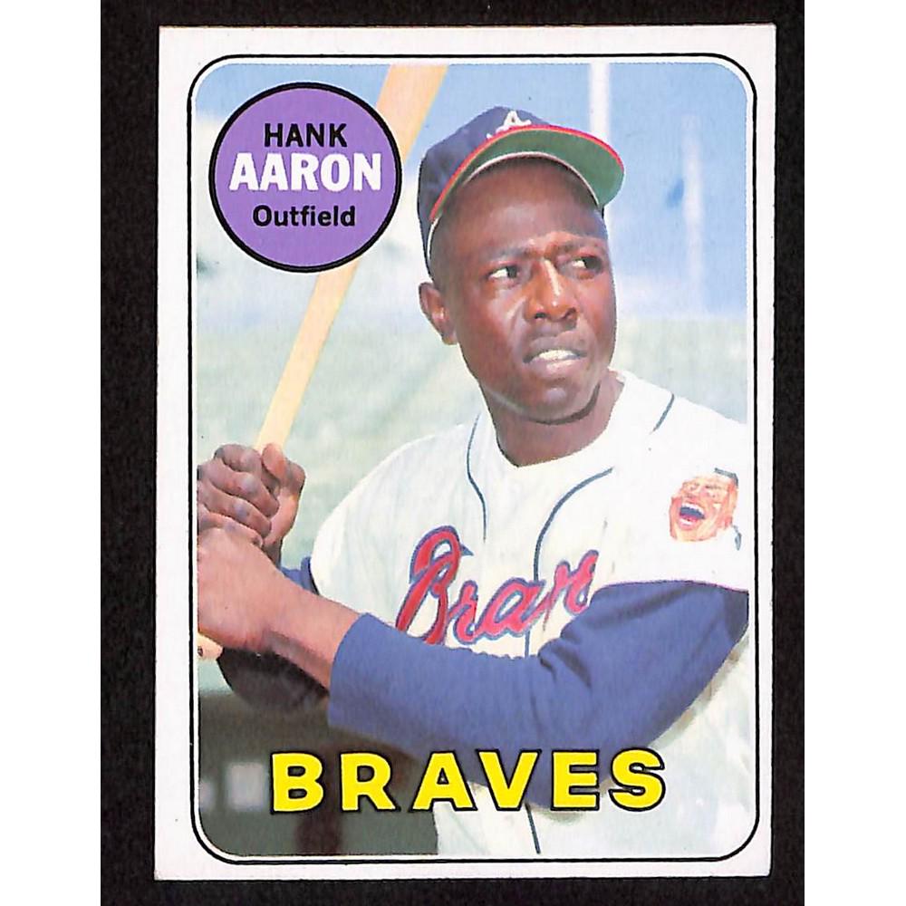 1969 Topps Hank Aaron Crease Free Nice (1 of 2)