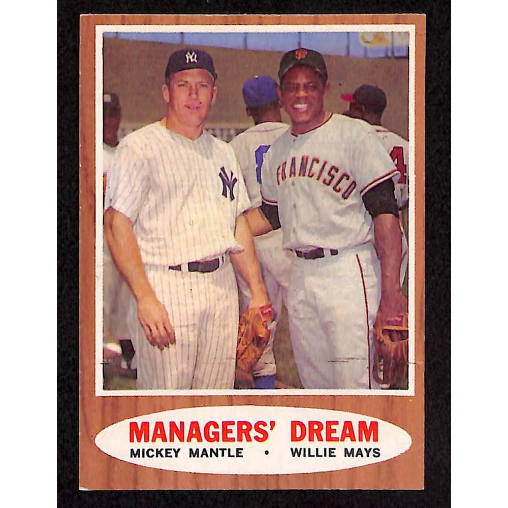 1962 Topps Managers Dream Mantle/mays Crease Free (1 of 2)