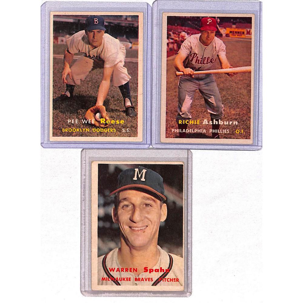 (3) 1957 Topps Baseball Stars/hof (1 of 2)