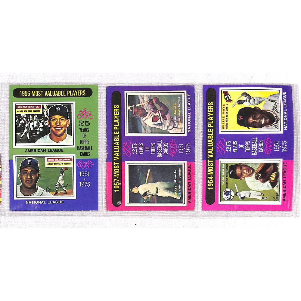 (3) 1975 Topps Mvp Cards With Mantle (1 of 2)