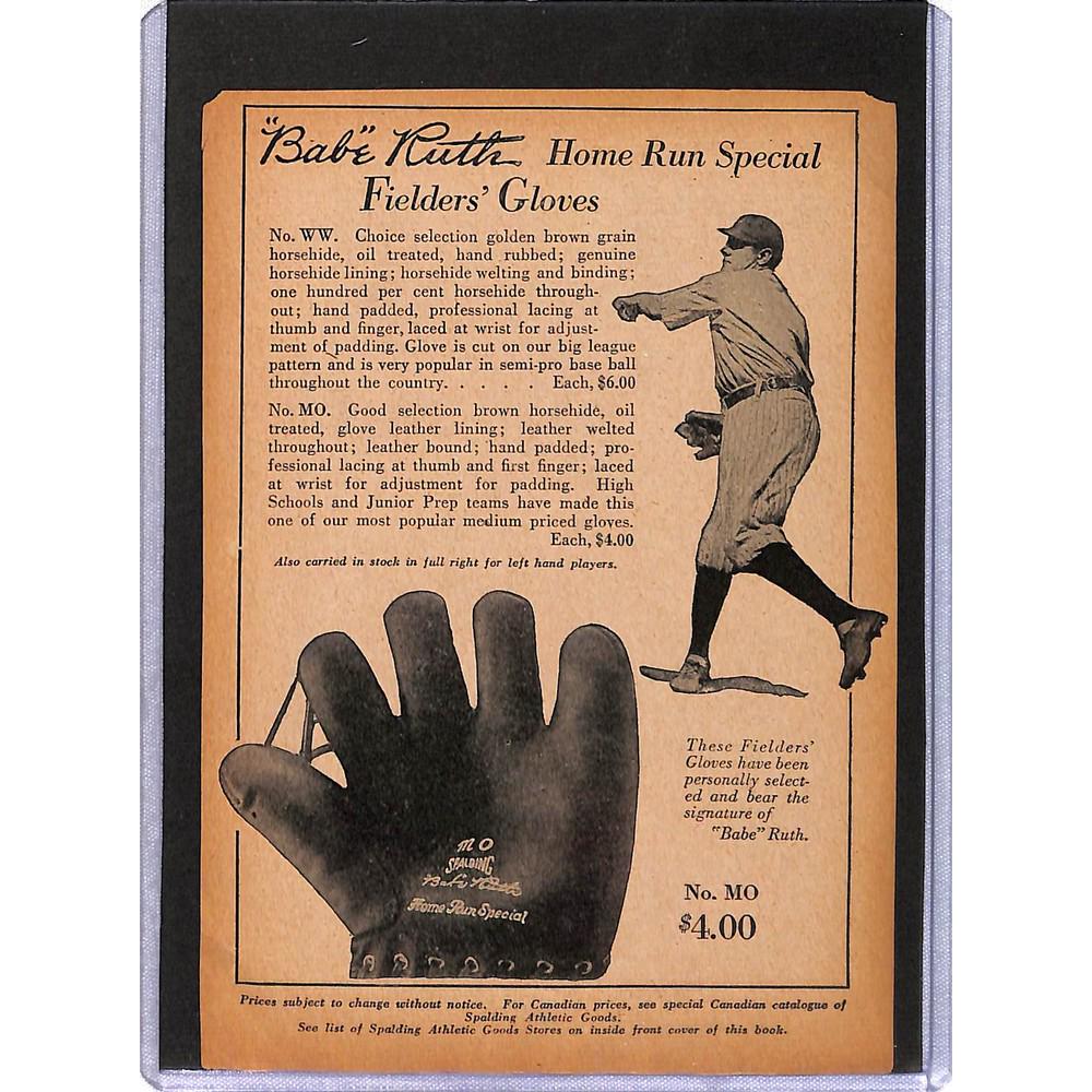 1927 Spalding Glove Ad Babe Ruth: 1927 Spalding Glove Ad Babe Ruth
