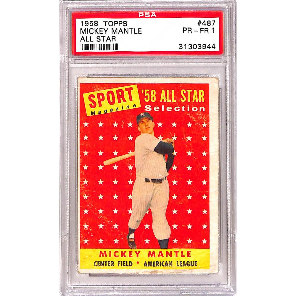 1958 Topps Mickey Mantle Allstar Psa 1 (1 of 2)