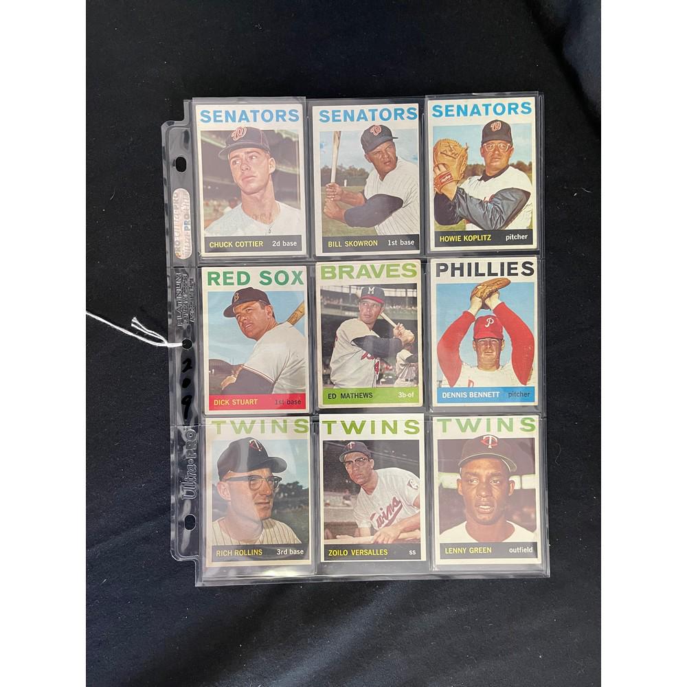 (9) 1964 Topps Baseball Cards With Stars (1 of 2)