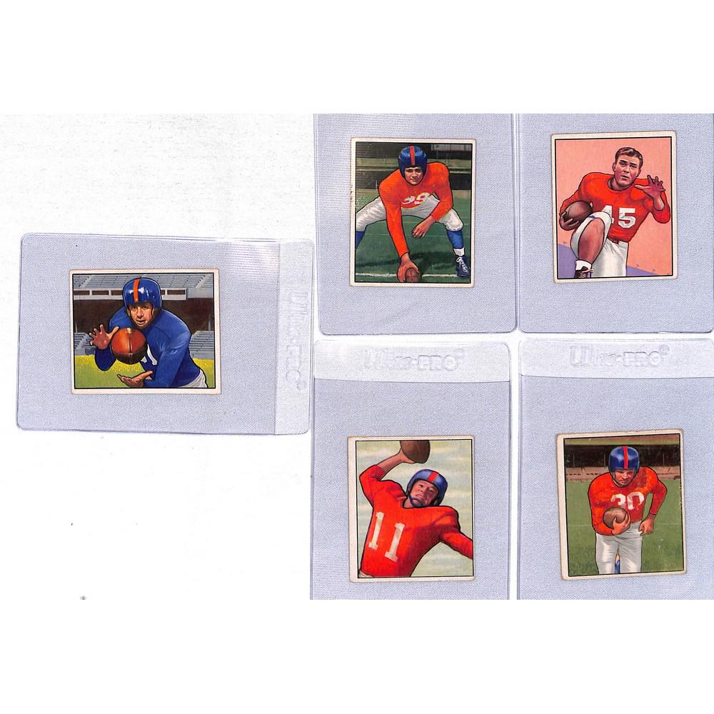 (5) 1951 Bowman Football Ny Giants Cards (1 of 2)