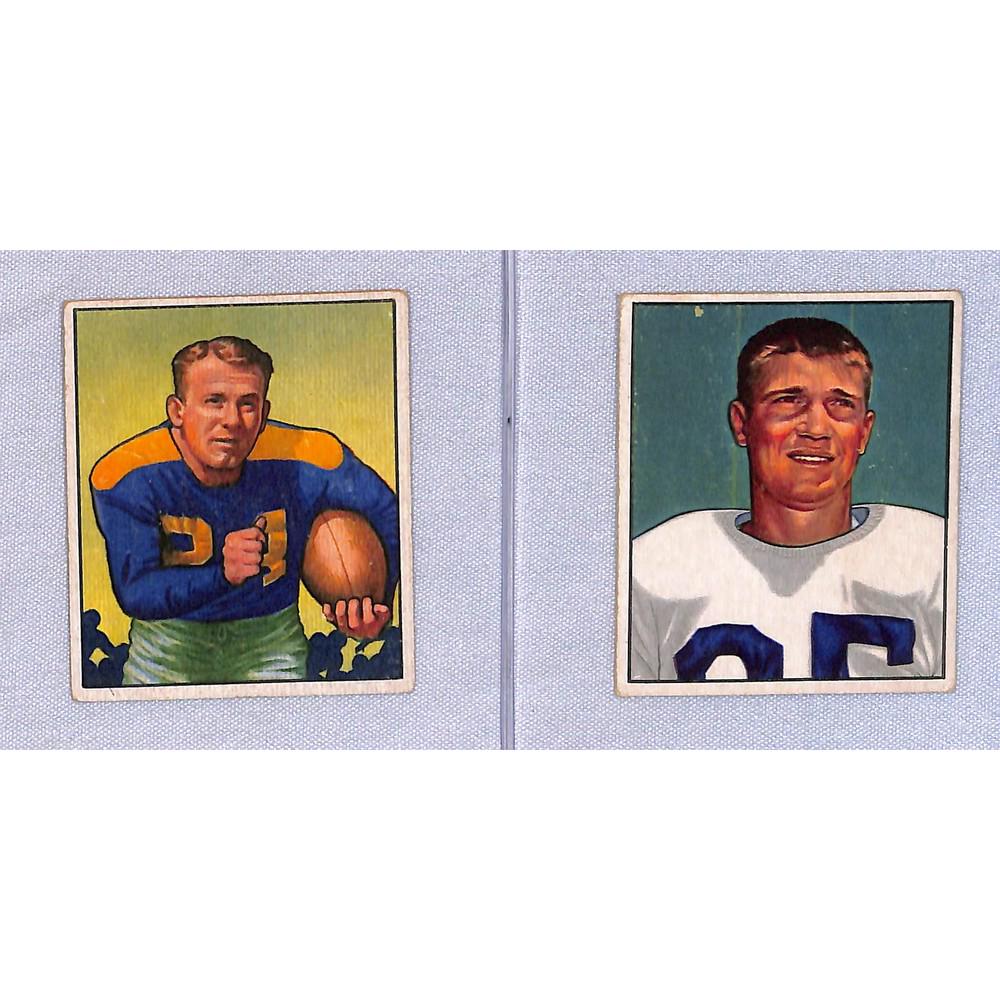(2) 1951 Bowman Football Green Bay Packers Cards (1 of 2)