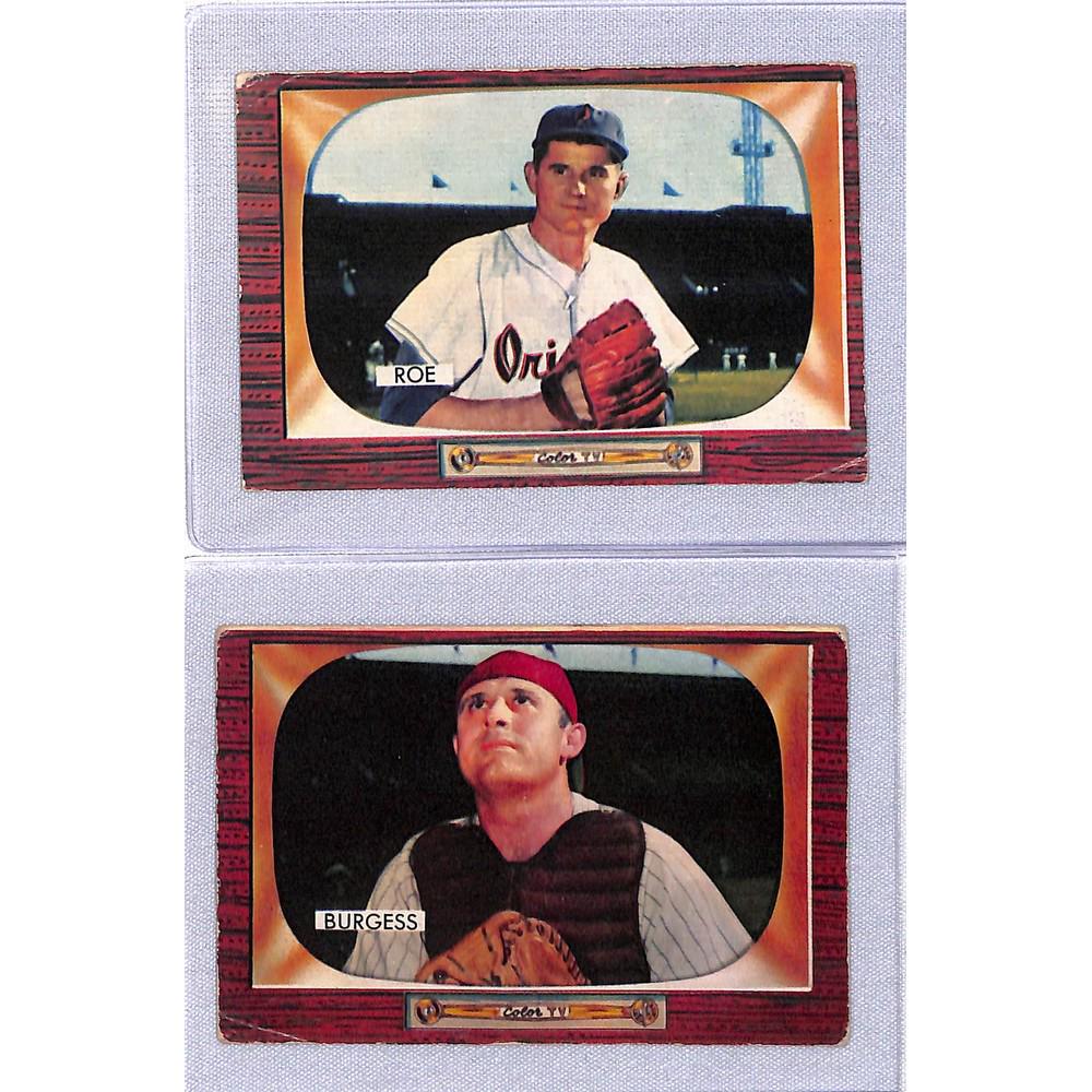 (2) 1955 Bowman Baseball Cards Stars: (2) 1955 Bowman Baseball Cards Stars