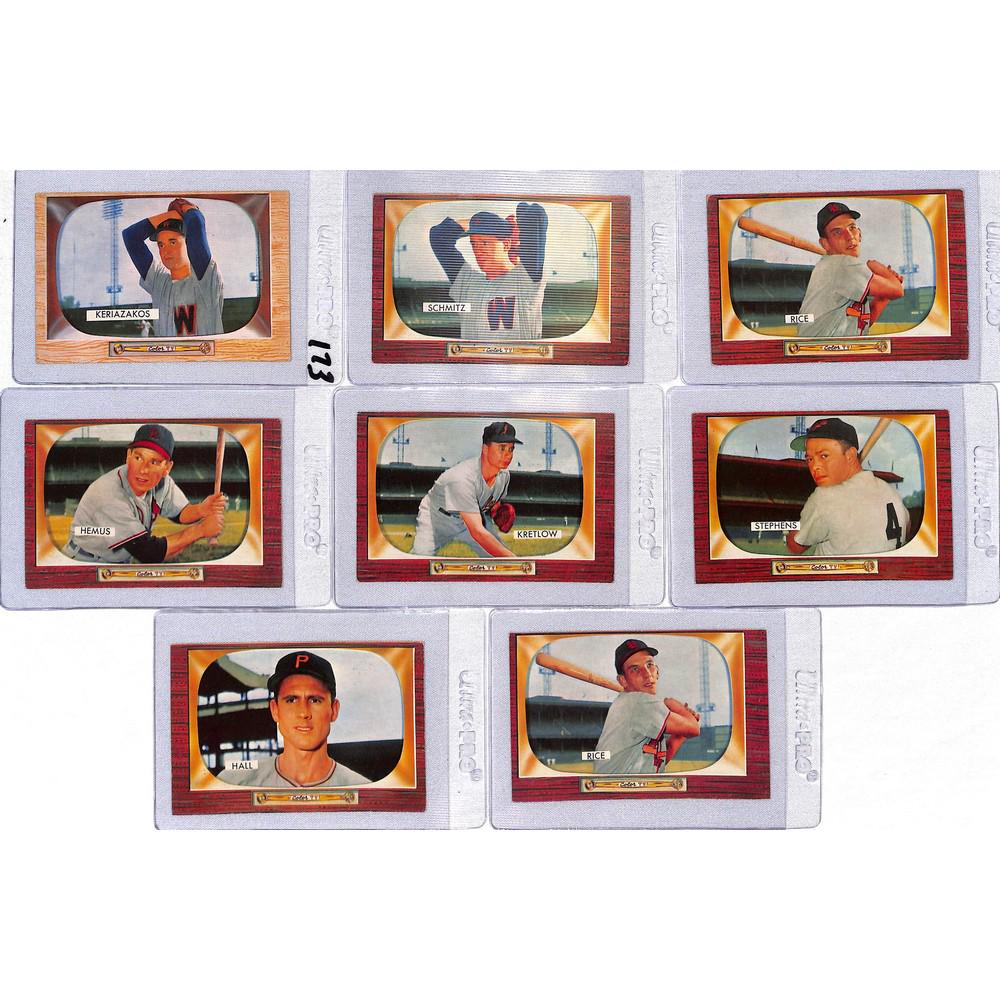(8) 1955 Bowman Baseball Crease Free (1 of 2)