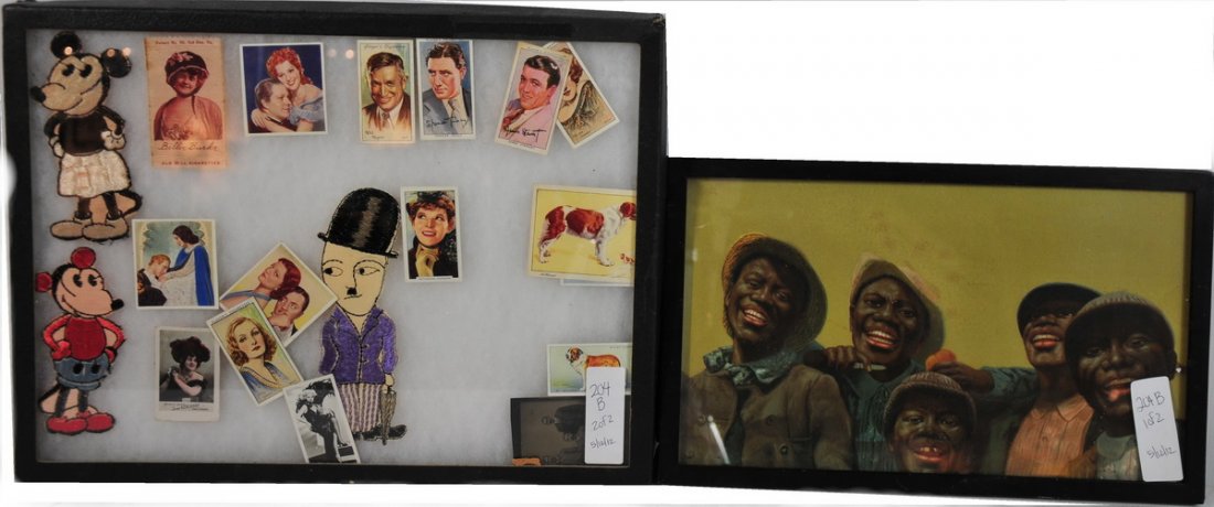 African American print of smiling family 14 x 9 a: African American print of smiling family 14 x 9 and a collection of movie Stars Player's Cigarettes to include: Greta Garbo, Will Rogers, James Stewart, etc.