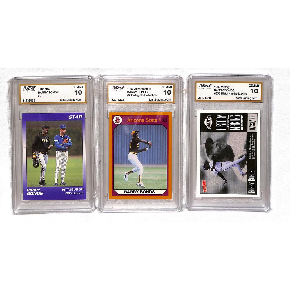 Three Gem Mint 10 Barry Bonds Cards (1 of 2)