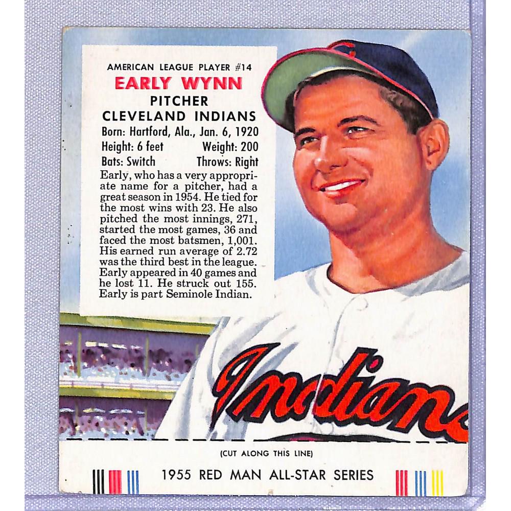 1955 Red Man Early Wynn With Tab Crease Free (1 of 2)