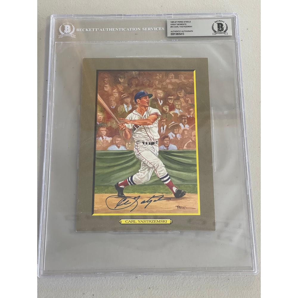 Carl Yastrzemski Signed Perez Steele Beckett Coa (1 of 2)