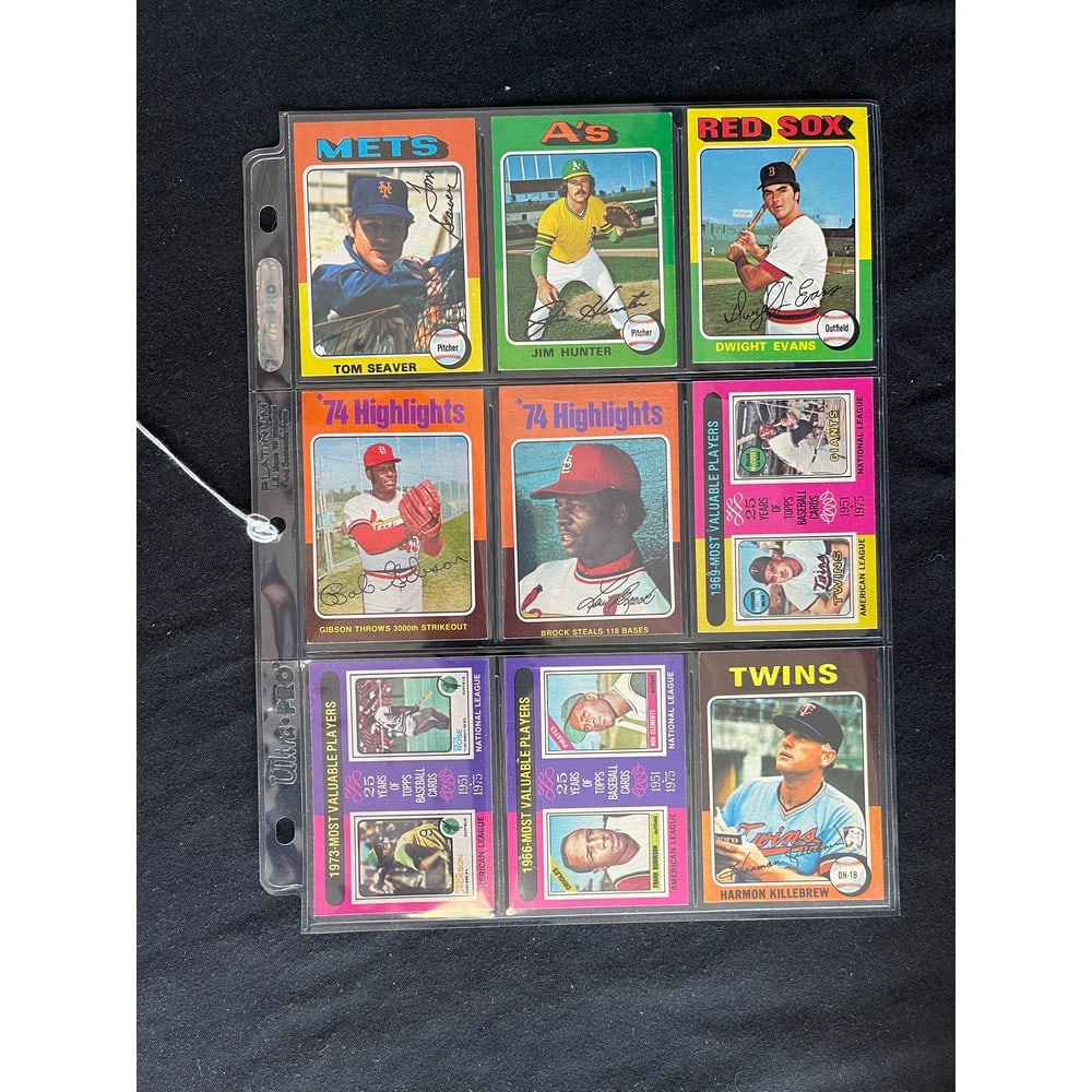 (9) 1975 Topps Baseball Stars/team Cards (1 of 2)