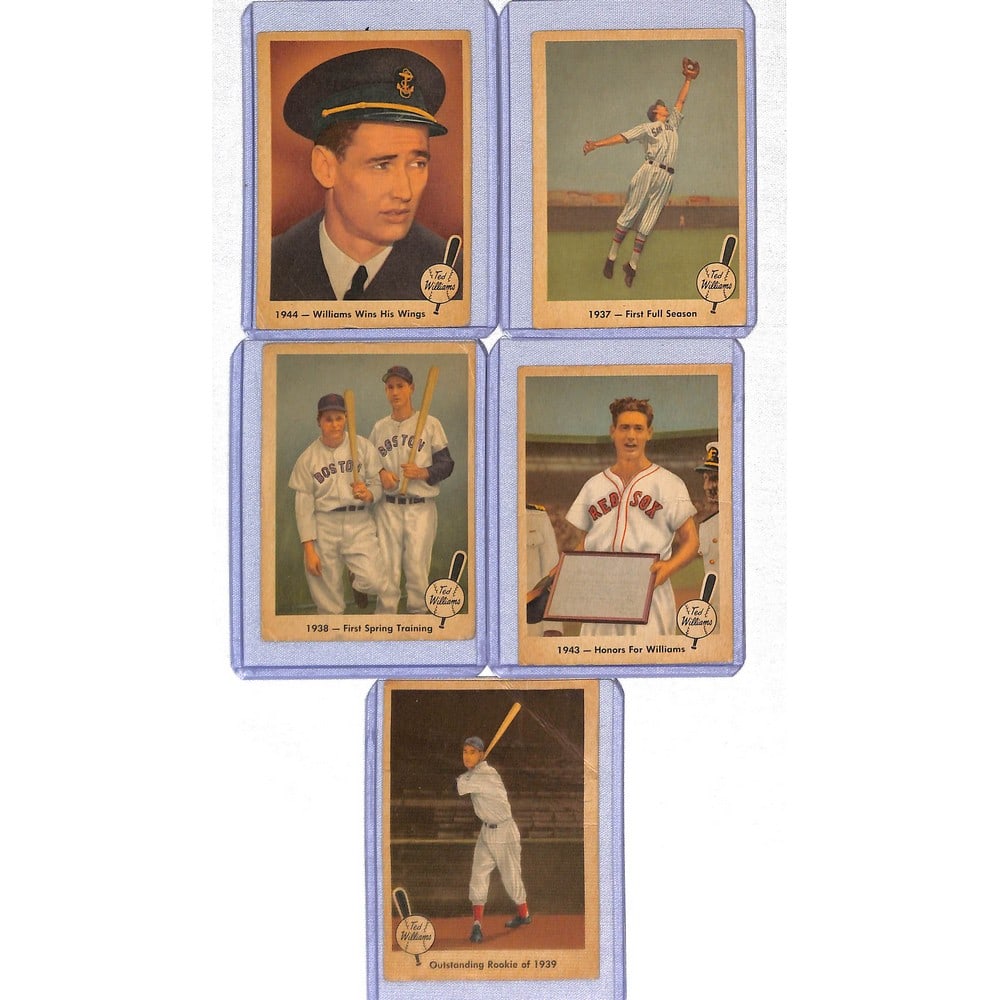 (5) 1959 Fleer Ted Williams Cards (1 of 2)