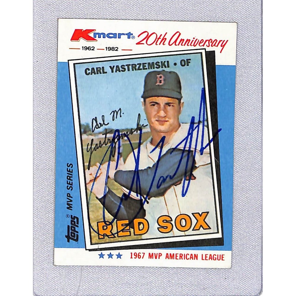 1982 Topps Kmart Carl Yastrzemski Signed Card (1 of 2)