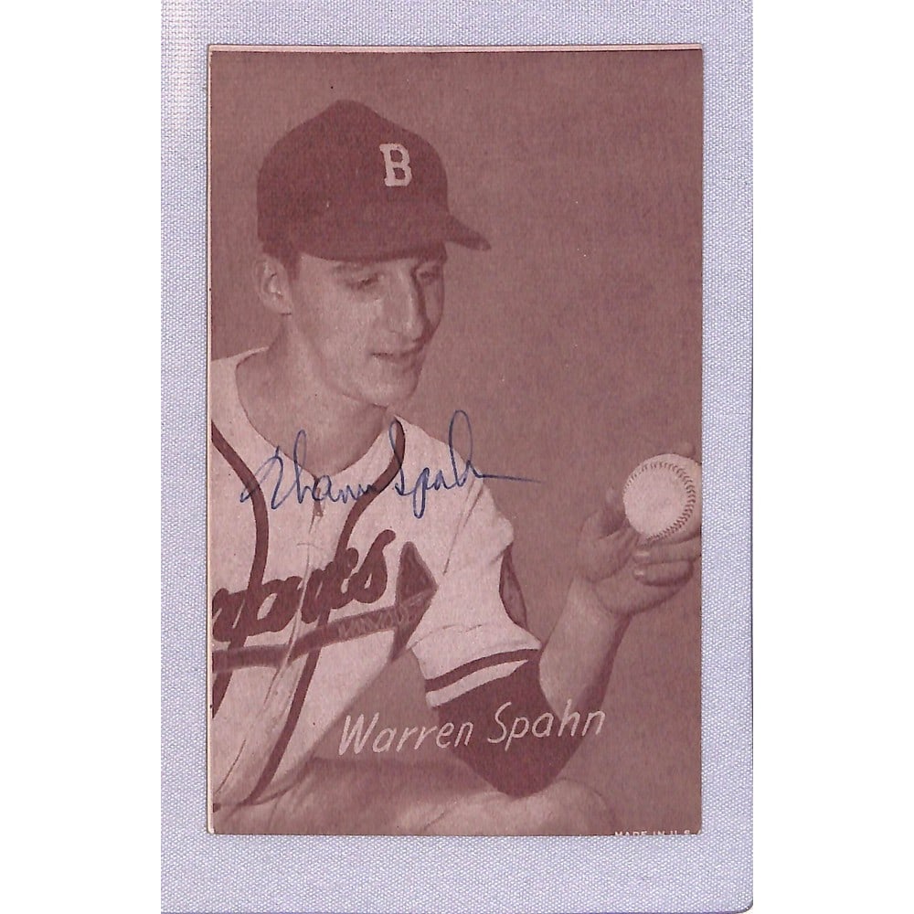 Warren Spahn Signed Exhibit Card (1 of 2)