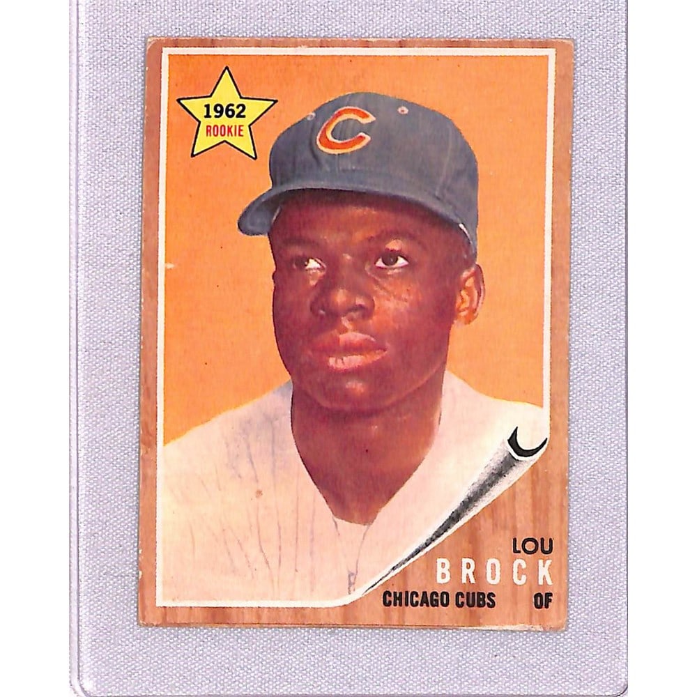 1962 Topps Lou Brock Rookie Crease Free (1 of 2)