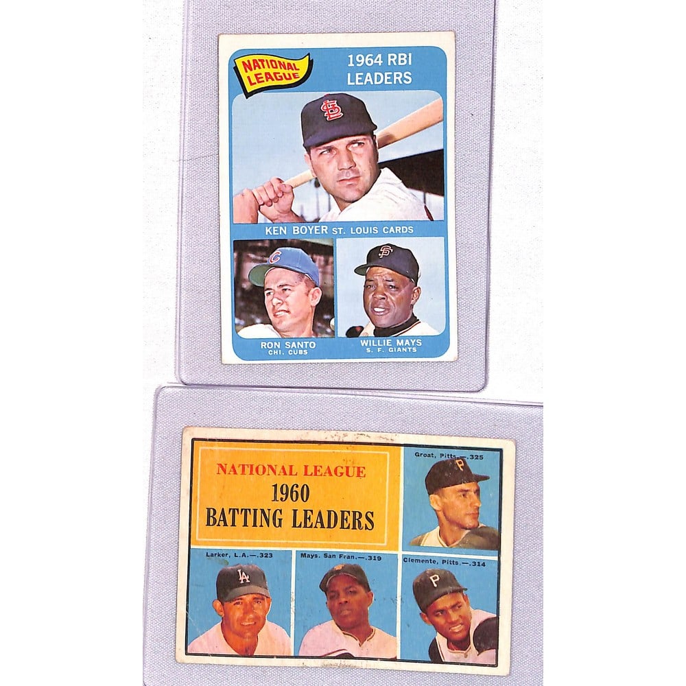 Two 1960's Willie Mays Leader Cards: Two 1960's Willie Mays Leader Cards