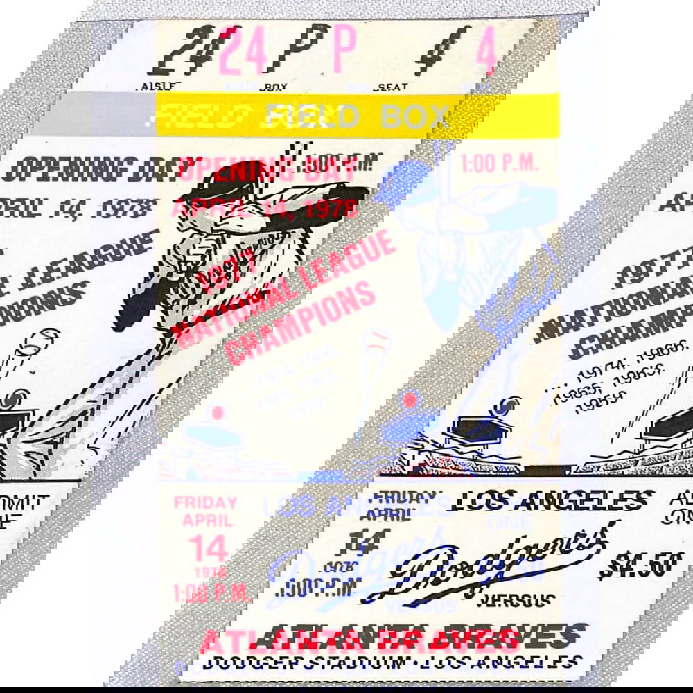 1977 La Dodgers Opening Day Ticket Auction