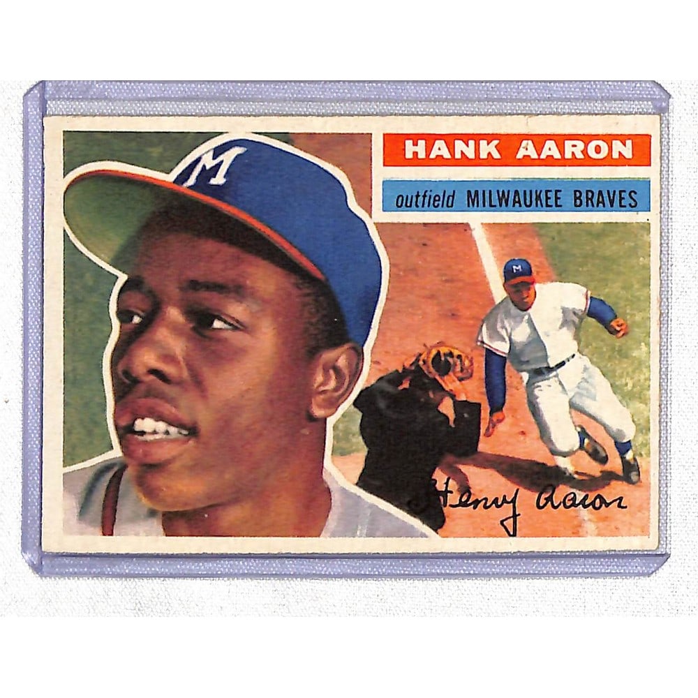 1956 Topps Hank Aaron Gray Back Nice Shape (1 of 2)