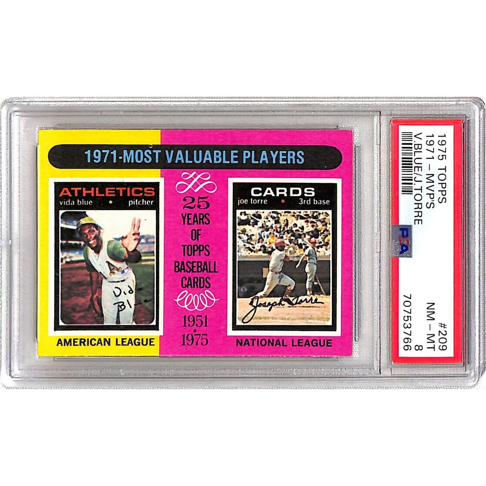 1975 Topps Vida Blue/joe Torre Psa 8 (1 of 2)