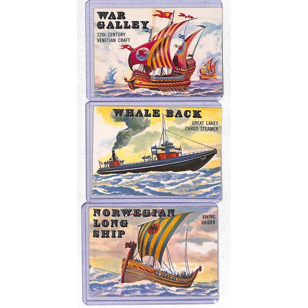 Three 1955 Topps Rails And Sails Cards Nice Shape: Three 1955 Topps Rails And Sails Cards Nice Shape