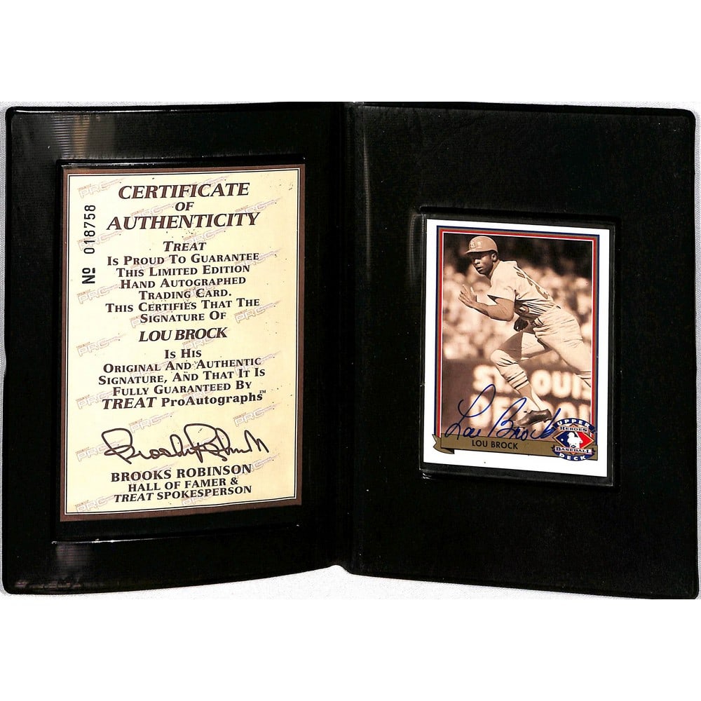 1992 Upper Deck Lou Brock Auto Card With Coa (1 of 1)