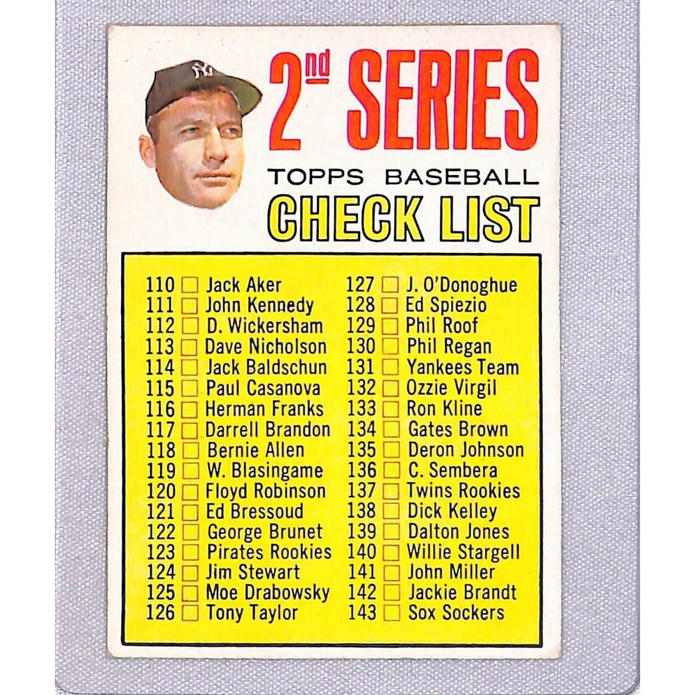 1967 Topps Mickey Mantle Checklist (1 of 2)