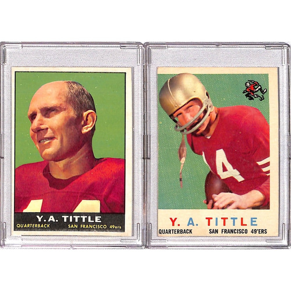 Two Vintage Ya Tittle Football Cards (1 of 2)