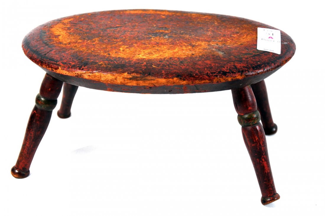 Early painted stool 6": Early painted stool 6"