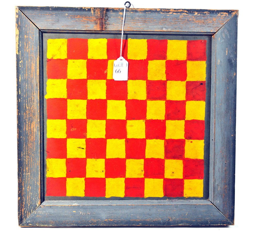 16 1/2 x16 1/2 old painted game board: 16 1/2 x16 1/2 old painted game board